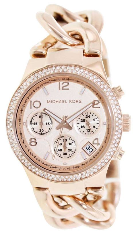 michael kors white watch with crystals|mk3247.